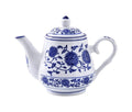 Blue and White Ceramic Small Teapot 500 ml Retro Flower Tea Coffee Pot with Lid
