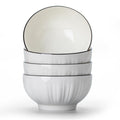Ceramic Cereal Bowls Set of 4 - 700ml Premium White Porcelain 15x8cm
