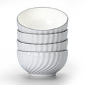 Ceramic Cereal Bowls Set of 4 - 700ml Classic White Round 15x8cm