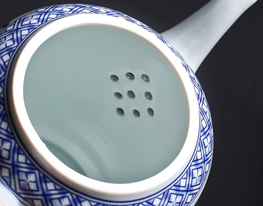 Blue and White Ceramic Teapot 28 oz Tea Coffee Pot with Lid