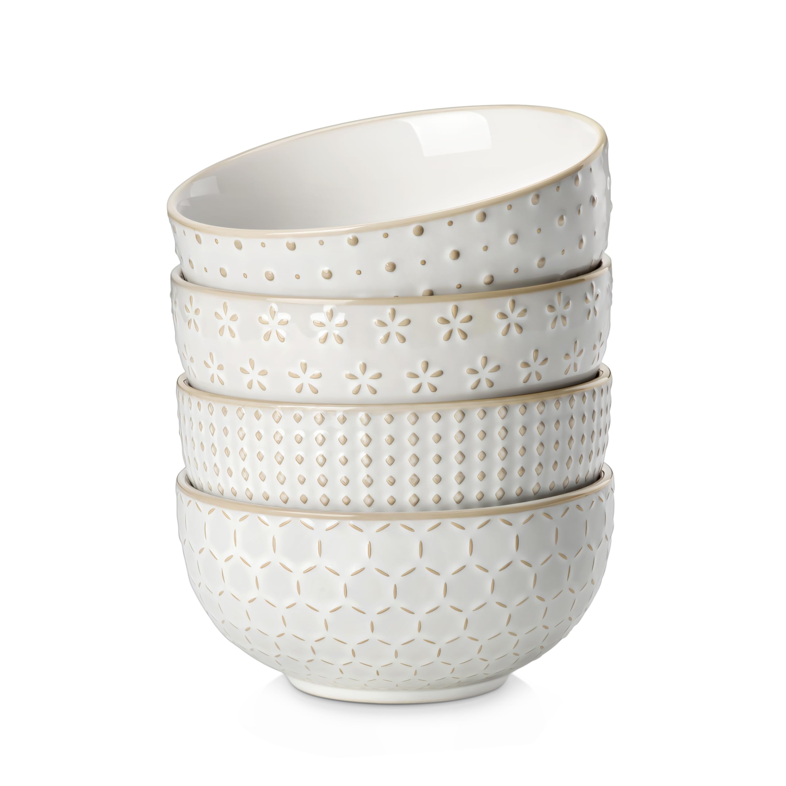 Ceramic Cereal Bowls Set of 4 30 Oz Stoneware Soup Salad Ramen Bowls 6 Inch