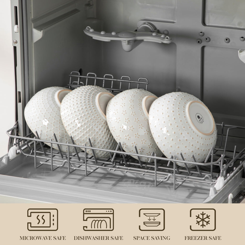 Ceramic Cereal Bowls Set of 4 30 Oz Stoneware Soup Salad Ramen Bowls 6 Inch