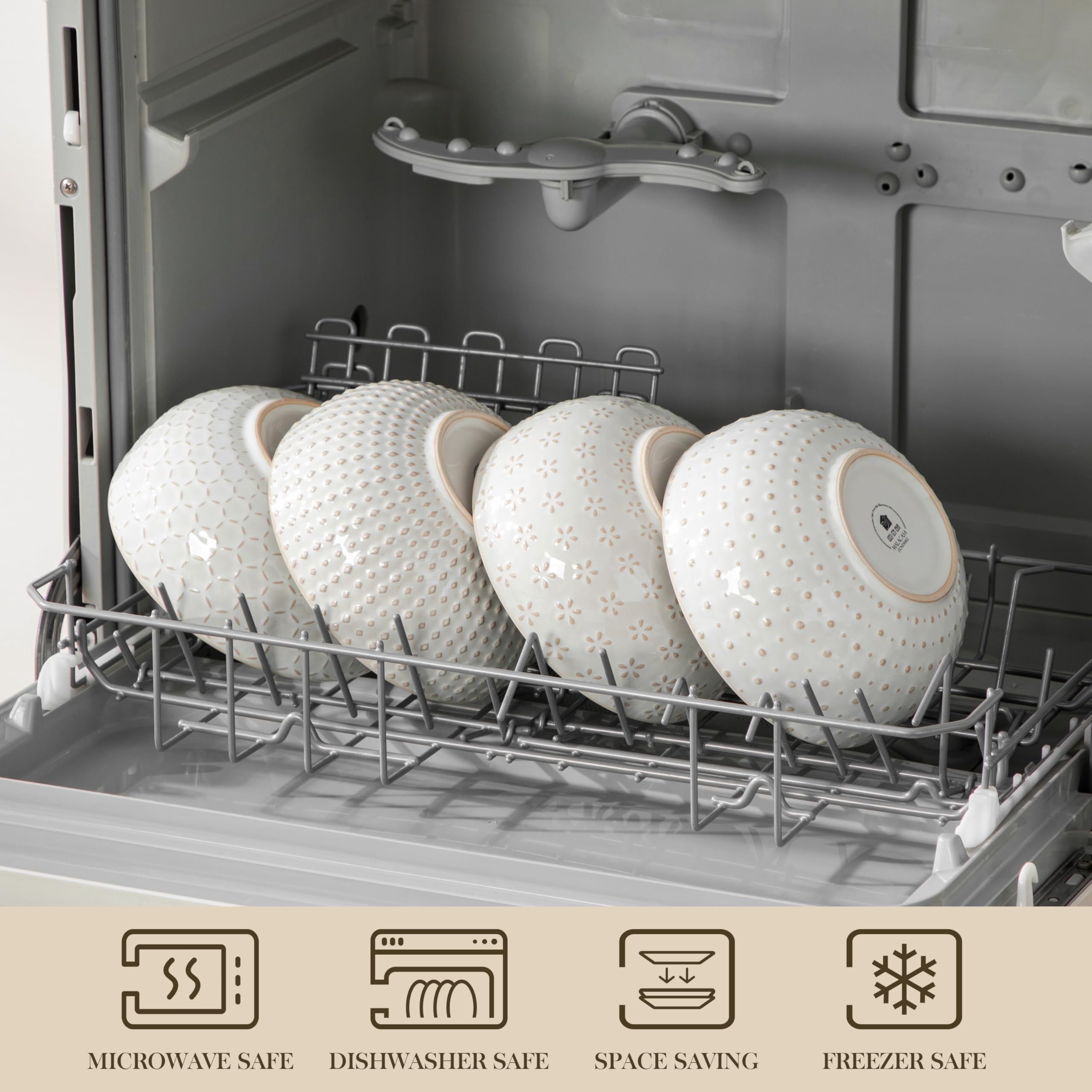 Ceramic Cereal Bowls Set of 4 30 Oz Stoneware Soup Salad Ramen Bowls 6 Inch